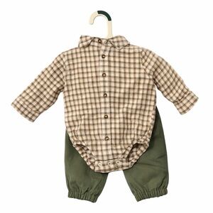 Carter's Brown Plaid and Green Kids Matching Set